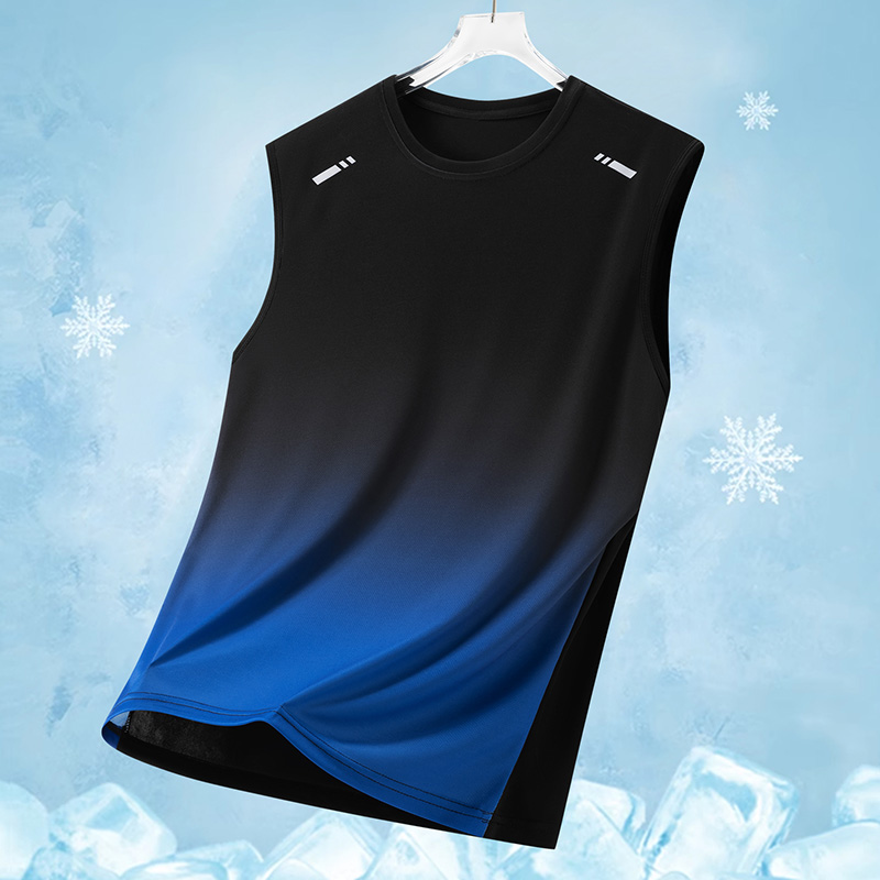 Running Gear Youth - Herensportvest met gradiëntprint, lichtgewicht, mouwloos, ronde